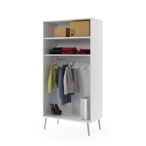 Szafa dwudrzwiowa z drążkiem i półkami Milu