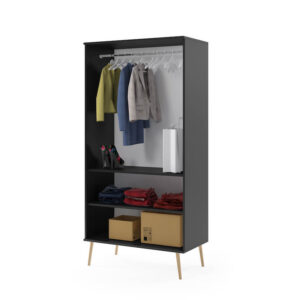 Szafa dwudrzwiowa z drążkiem i półkami Milu