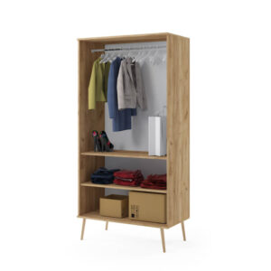 Szafa dwudrzwiowa z drążkiem i półkami Milu