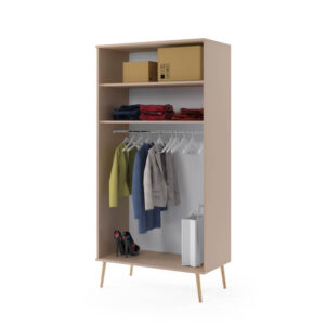 Szafa dwudrzwiowa z drążkiem i półkami Milu