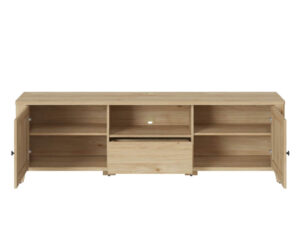 Szafka RTV Dulce 190 cm z szufladą, otwarte drzwi widok z przodu