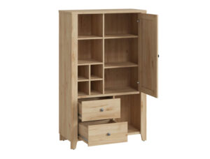 Regał z szufladami Dulce plecionka, otwarte bok