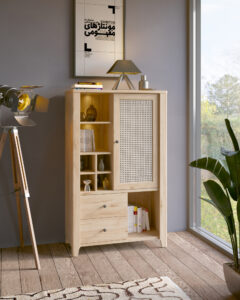 Regał z szufladami Dulce plecionka, wizualizacja