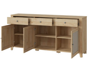 Duża komoda z szufladami Dulce 190×90 cm, otwarta