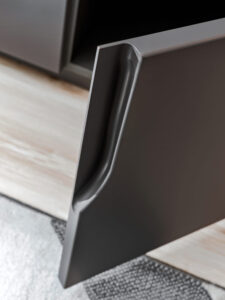 Szafka RTV Simpla 200 cm grafitowa stojąca / wisząca, aranżacja detal 4