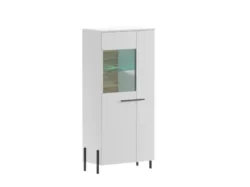 Biała witryna 160x70 cm LED Almy witryna niska białe tło