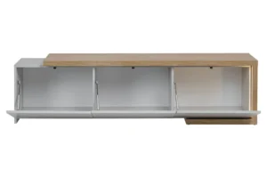 Beżowa szafka RTV 180 cm Barabo LED OPEN