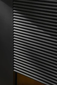 Meblościanka RTV LED Kimama ryflowana czarna_ DETAL 1