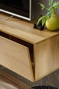 Meblościanka RTV LED Kimama ryflowana czarna_ DETAL 2