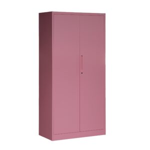 Szafa metalowa dwudrzwiowa z drążkiem DAWID 185x90cm pudrowy róż