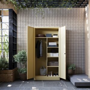 Szafa metalowa dwudrzwiowa z drążkiem DAWID 185x90cm beżowy