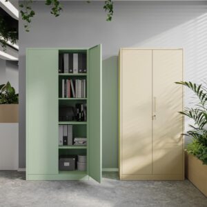 Szafa metalowa dwudrzwiowa z drążkiem DAWID 185x90cm pastelowy zielony