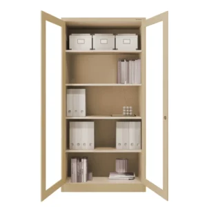 Witryna szklana metalowa Amelia 185x90cm beżowa3