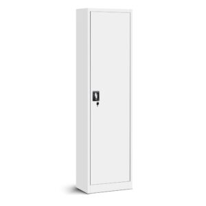 Wąska Wysoka Szafa metalowa ALEX 185x45cm biała