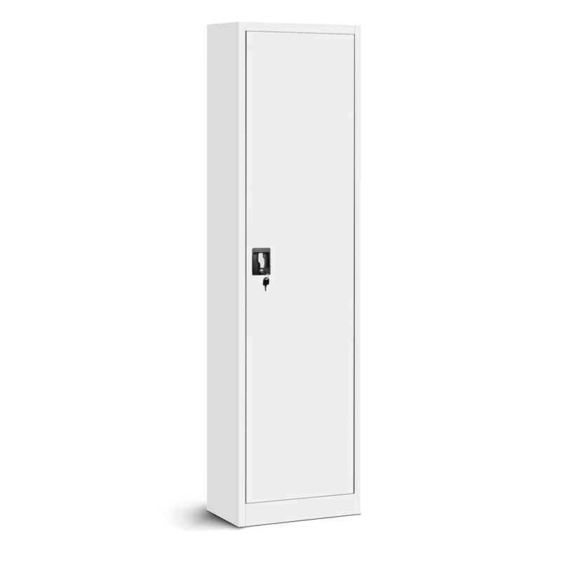 Wąska Wysoka Szafa metalowa ALEX 185x45cm biała