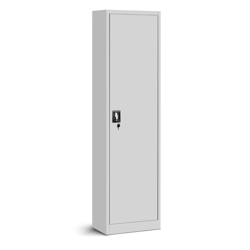 Wąska Wysoka Szafa metalowa ALEX 185x45cm szara