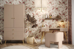 Eleganckie biurko w stylu skandynawskim, idealne do domu i biura, z cichymi szufladami