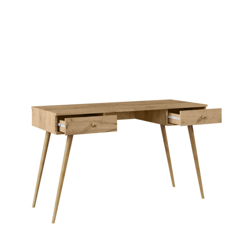 Biurko drewniane z szufladami po obu stronach Milu