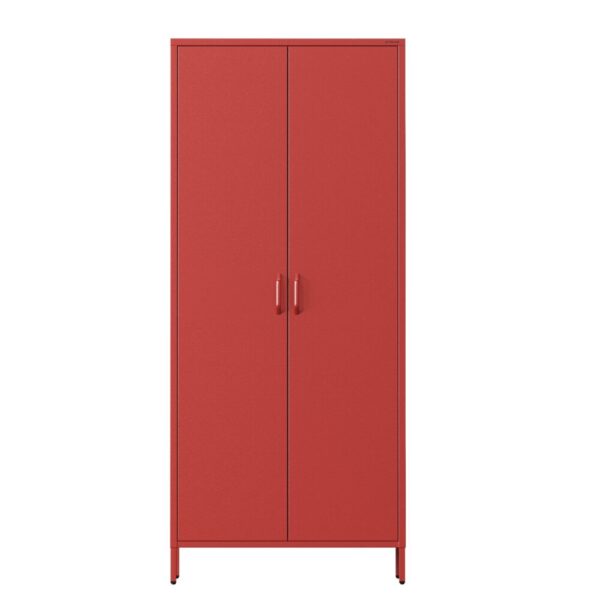 Czerwona Szafa Metalowa na ubrania Modern FLAVIO 185x80 cm