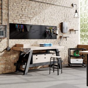 Metalowa Tablica panel perforowana PAULA 120 x 60 cm czarna