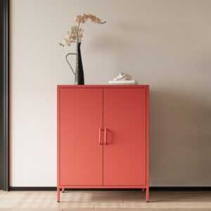 Metalowa komoda Loft VITO 100 cm czerwona