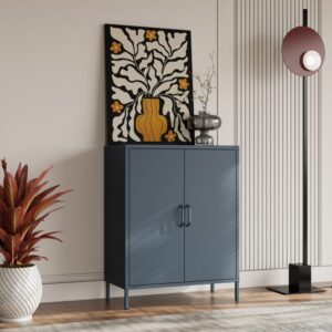 Metalowa komoda Loft VITO 100 cm granatowa (4)