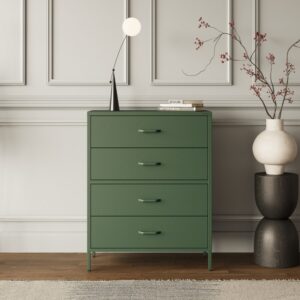 Metalowa komoda z szufladami CARLA 100 cm butelkowa zieleń