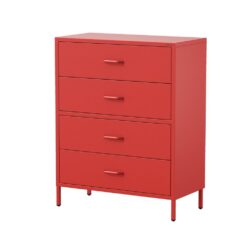 Metalowa komoda z szufladami CARLA 100 cm czerwona