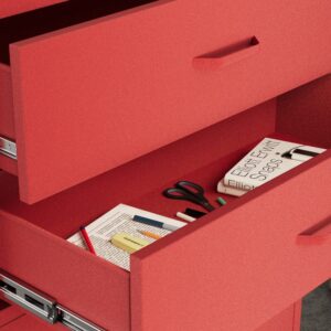 Metalowa komoda z szufladami CARLA 100 cm czerwona