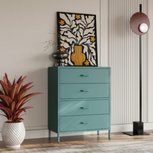 Metalowa komoda z szufladami CARLA 100 cm kolor morski