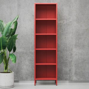 Metalowy regał na książki MARIO 50x180 cm czerwony