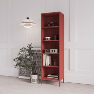 Metalowy regał na książki MARIO 50x180 cm czerwony