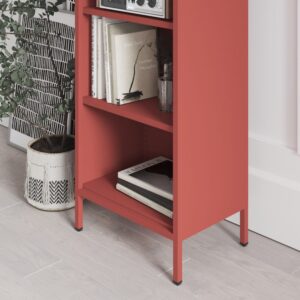 Metalowy regał na książki MARIO 50x180 cm czerwony