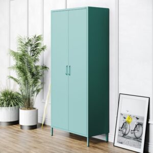 Niebieska Szafa Metalowa na ubrania Modern FLAVIO 185x80 cm