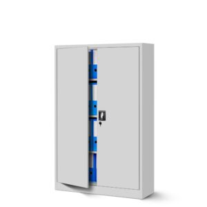 Niska szafa metalowa biurowa loft KEVIN 140x90 cm szara