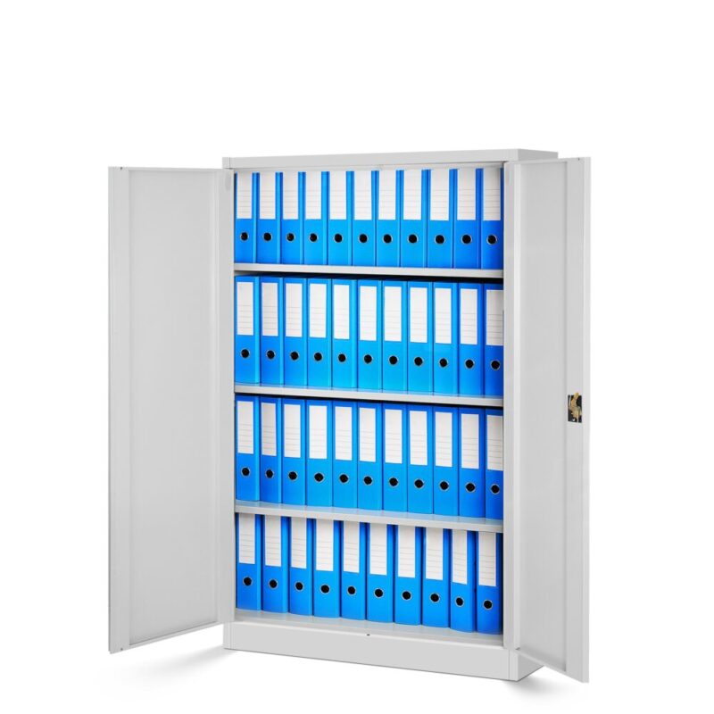 Niska szafa metalowa biurowa loft KEVIN 140x90 cm szara