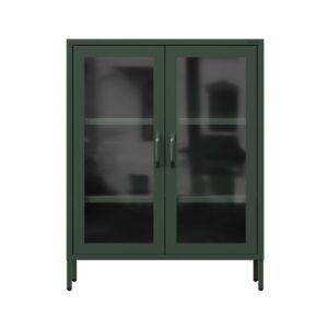 Niska witryna dwudrzwiowa GINA 100x80 cm butelkowa zieleń