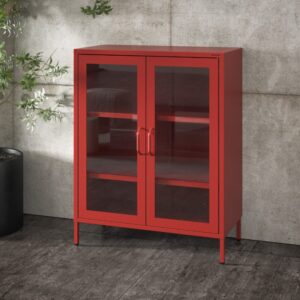 Niska witryna dwudrzwiowa GINA 100x80 cm czerwona