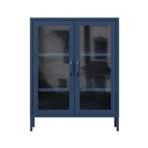 Niska witryna dwudrzwiowa GINA 100x80 cm granatowa