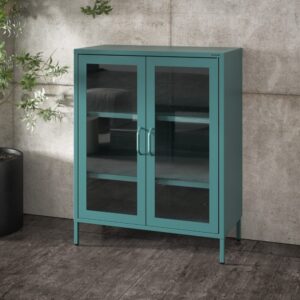 Niska witryna dwudrzwiowa GINA 100x80 cm kolor morski