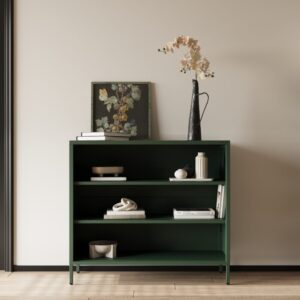 Niski regał metalowy LUCA 100x90 cm butelkowa zieleń (4)