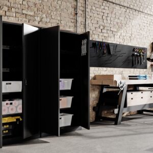 Szafa metalowa BRUNO All Black 185x92 cm