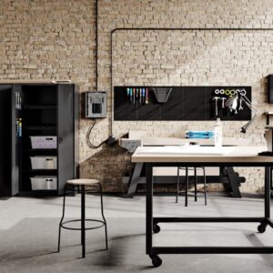 Szafa metalowa BRUNO All Black 185x92 cm