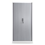 Szafa metalowa drzwi przesuwne DAMIAN 185x90cm biało-szara