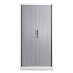 Szafa metalowa drzwi przesuwne DAMIAN 185x90cm biało-szara