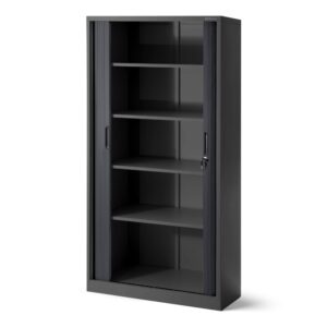 Szafa metalowa drzwi przesuwne DAMIAN 185x90cm czarna