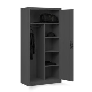 Szafa metalowa dwudrzwiowa z drążkiem DAWID 185x90cm antracytowa