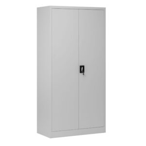 Szafa metalowa dwudrzwiowa z drążkiem DAWID 185x90cm szara