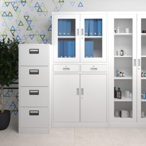 Szafa metalowa z półkami JAN 185x90cm biała