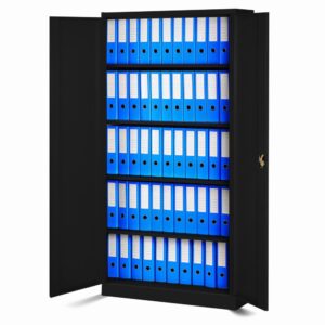 Szafa metalowa z półkami JAN 185x90cm czarna